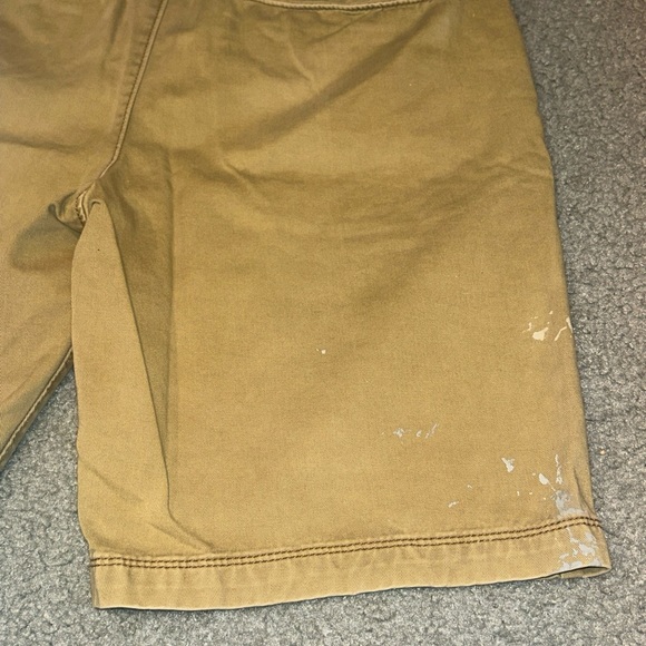 American Eagle Distressed Khaki Tan Shorts Paint Splatter Work Ware- Size 31 AEO - Picture 11 of 12